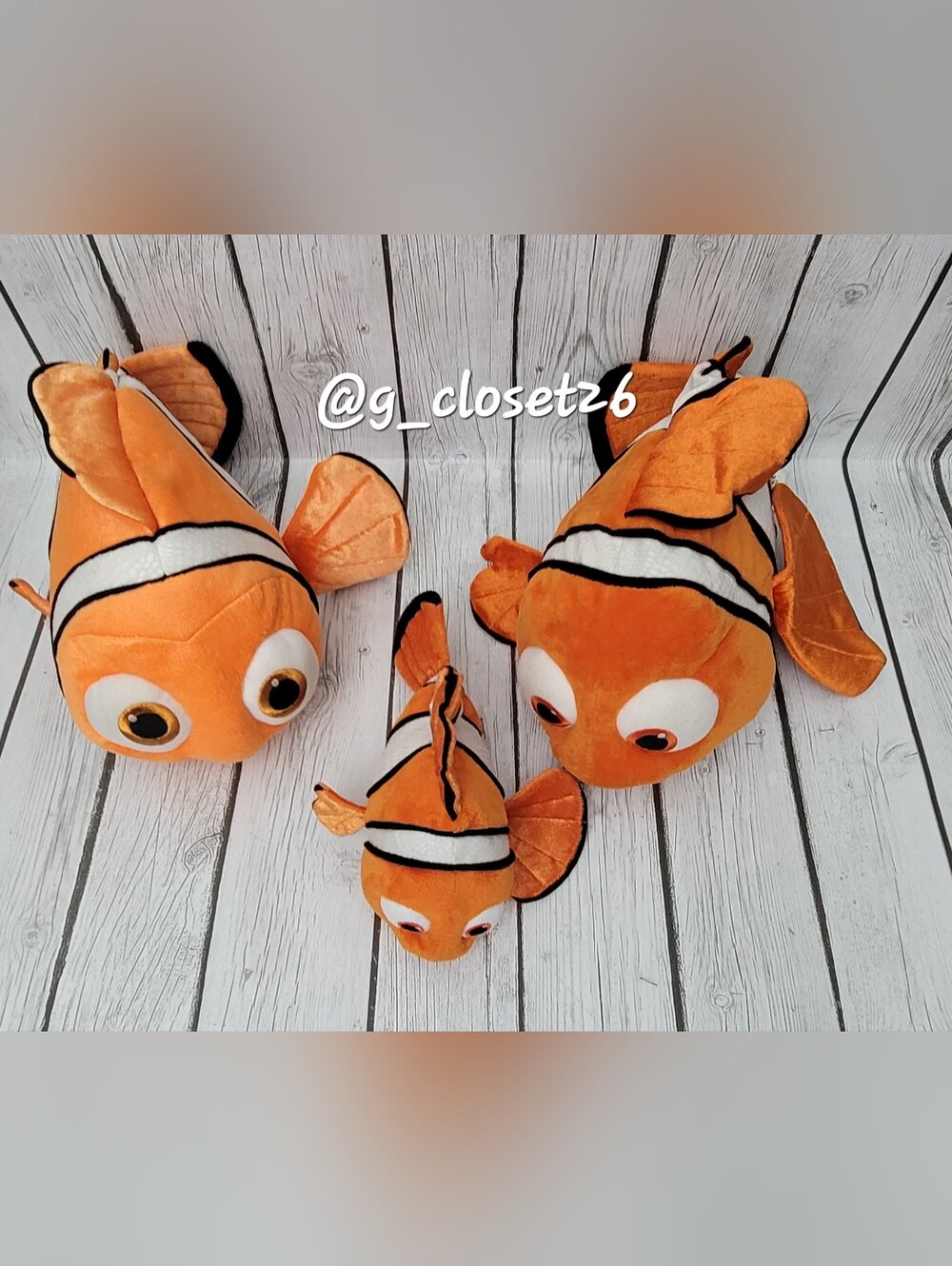 3 Disney Store Plush FINDING NEMO Clown Fish Toys